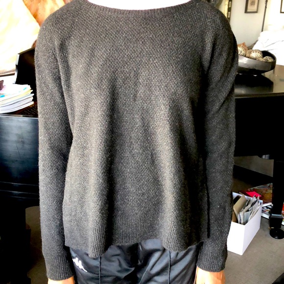 Vince Black Moss Stitch Sweater with Button Sides - Picture 3 of 4